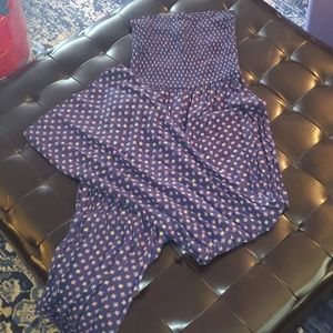 Hollister strapless smocked jumpsuit